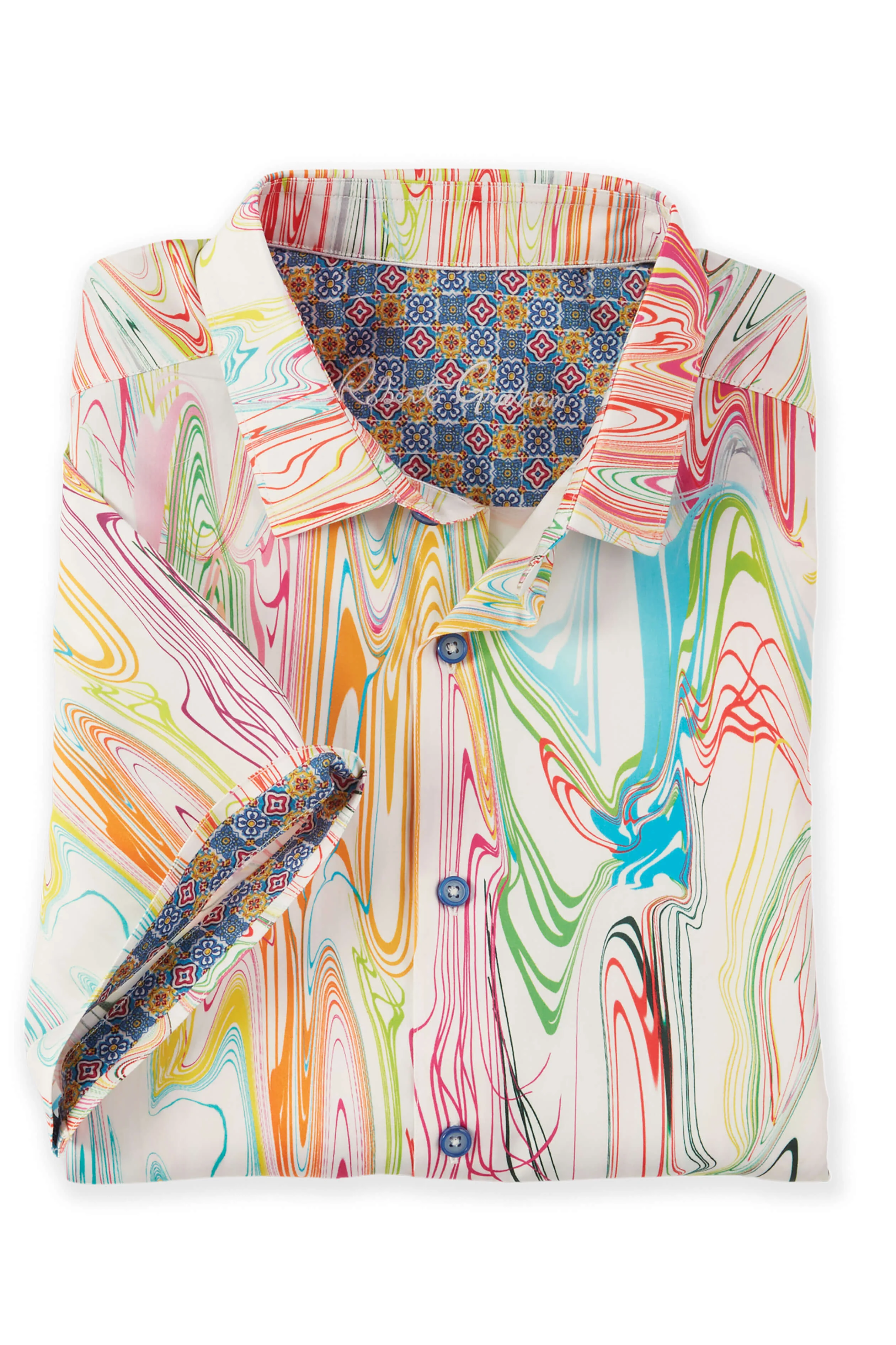 Image of Robert Graham Short Sleeve Bellenden Paint Swirls Shirt