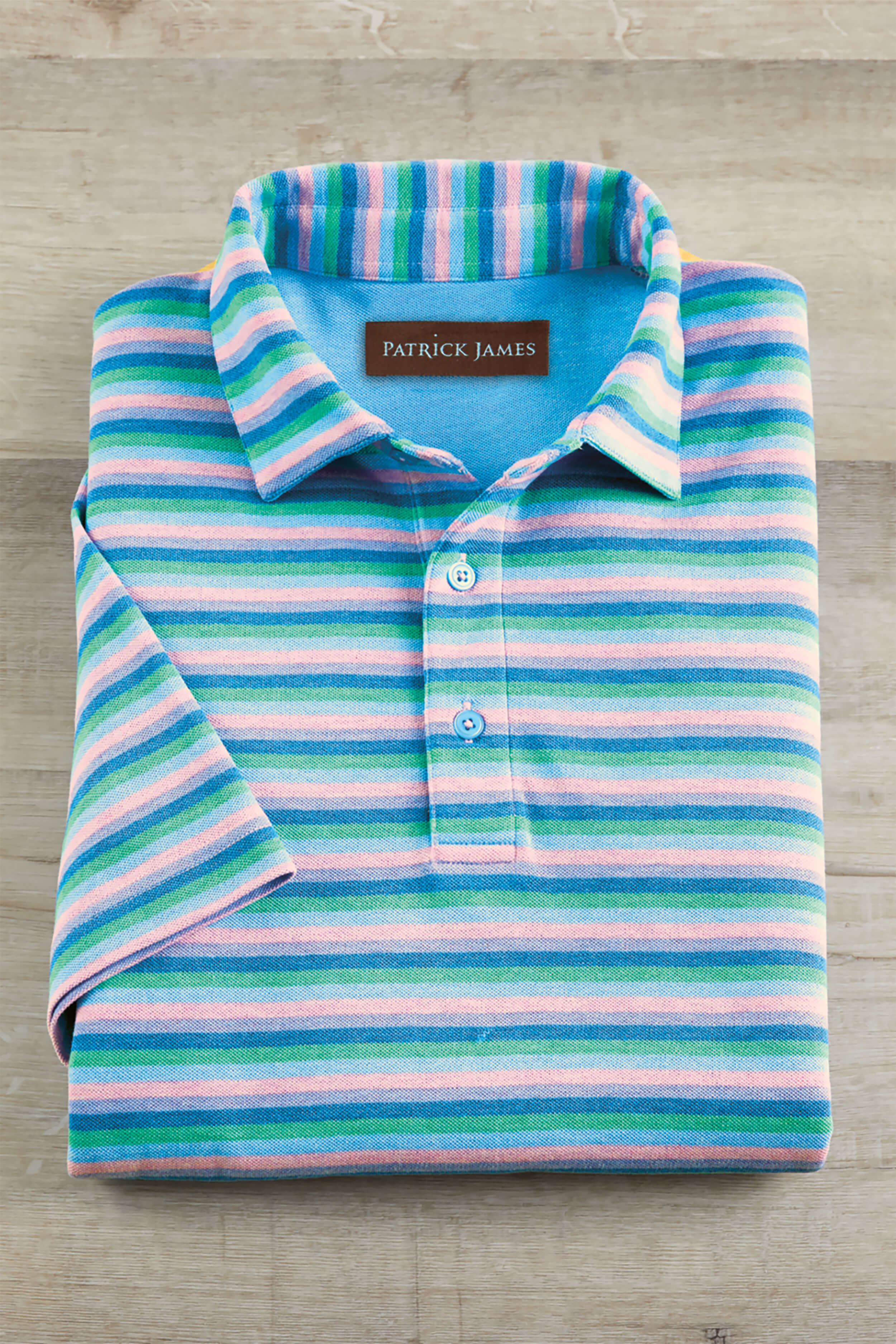Image of Patrick James Short Sleeve Shelby Stripe Heather Pique Shirt
