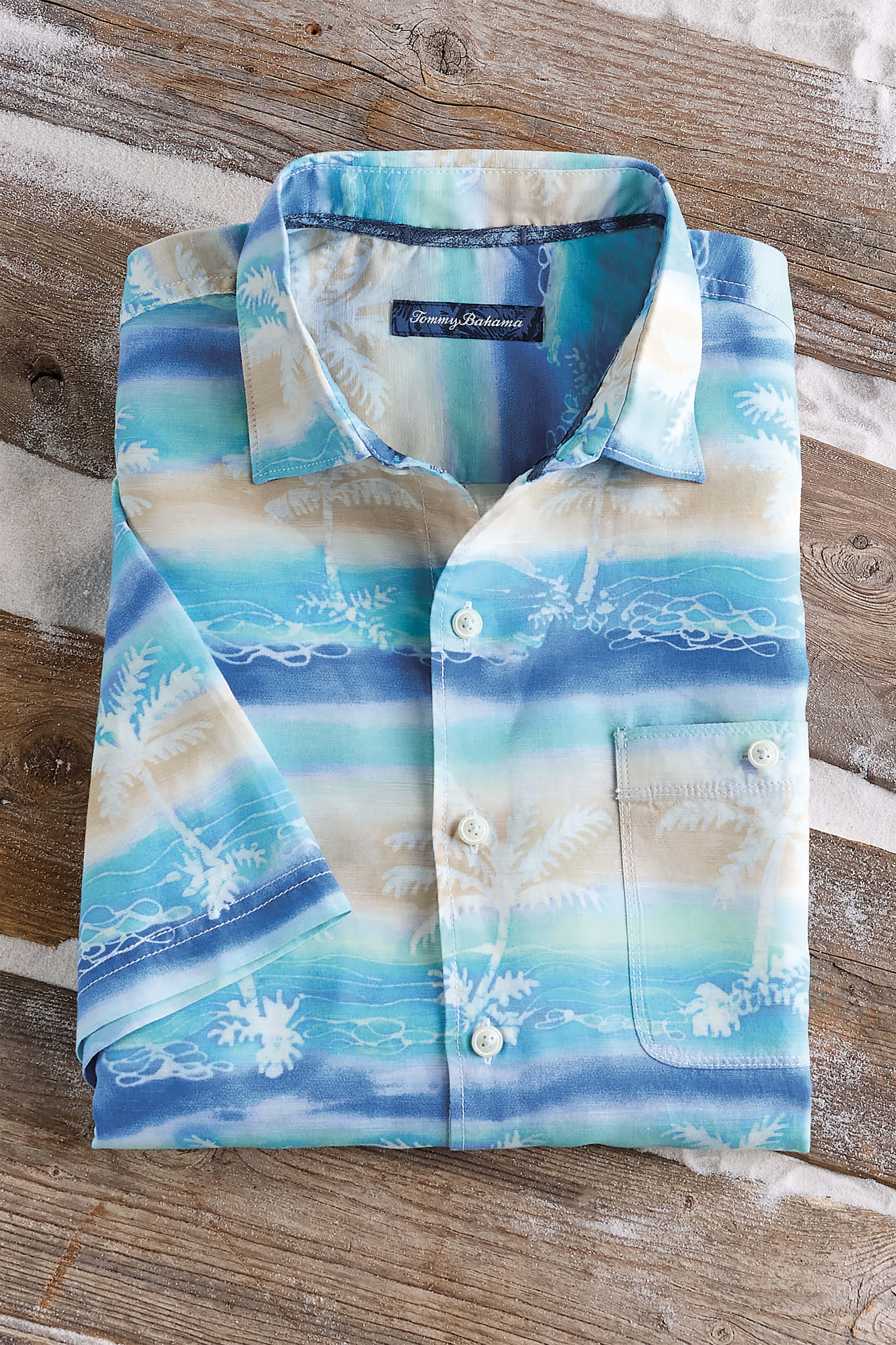 Image of Tommy Bahama Short Sleeve Palma Batik Linen Shirt