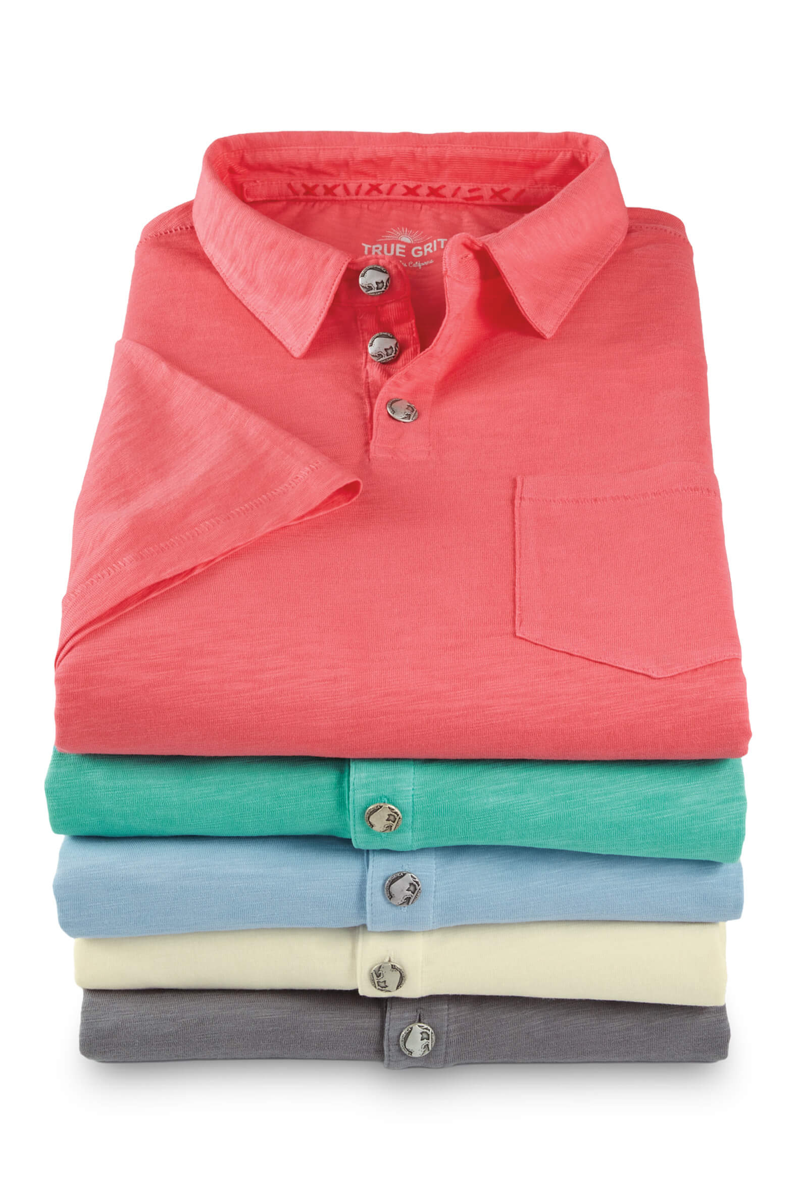 Image of Buffalo Button Slub 3 Button Polo