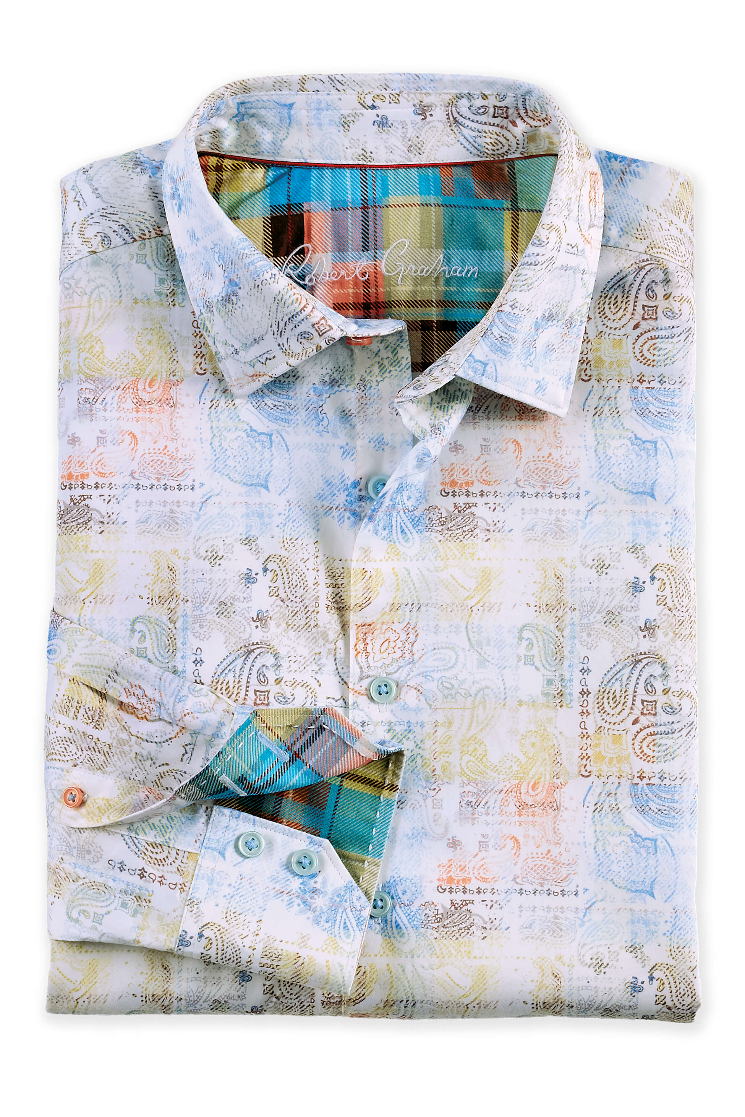 Image of Long Sleeve Vista Muted Paisley Patch Shirt