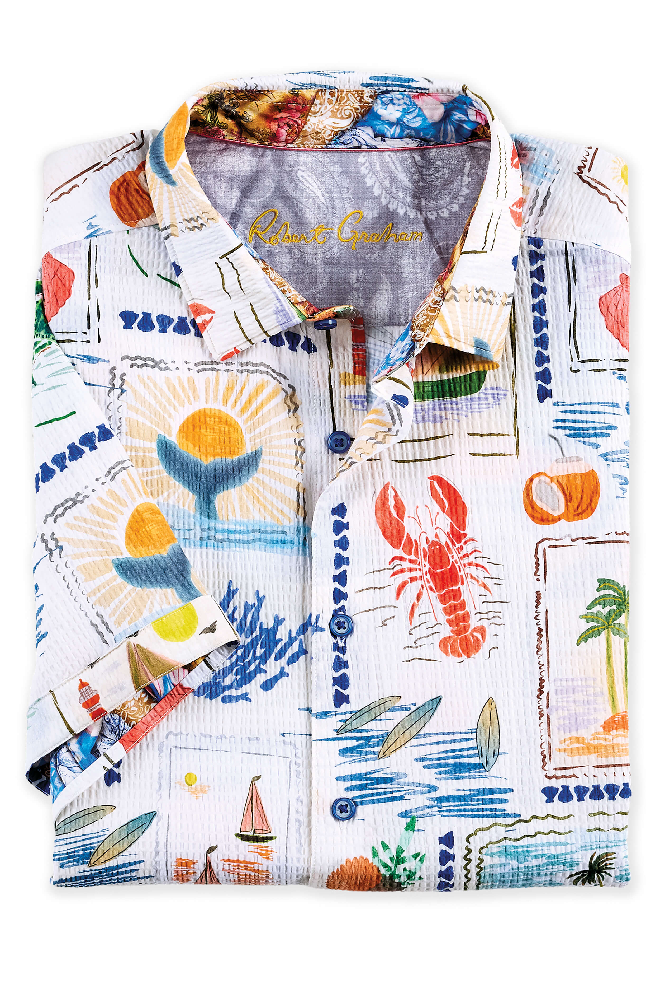 Image of Short Sleeve Isla Vista Vacation Seersucker Shirt