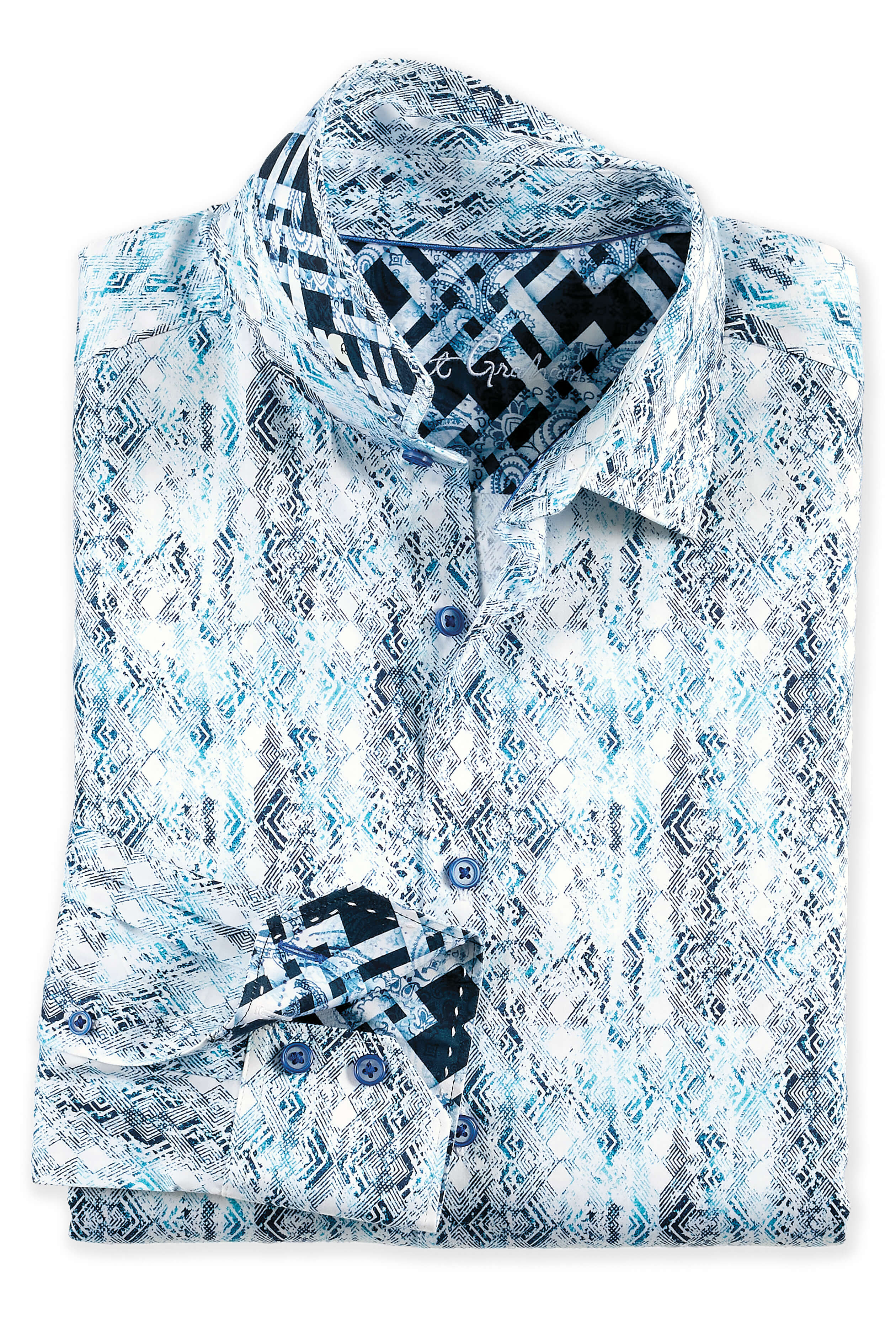 Image of Long Sleeve Alahmar Abstract Geo Shirt