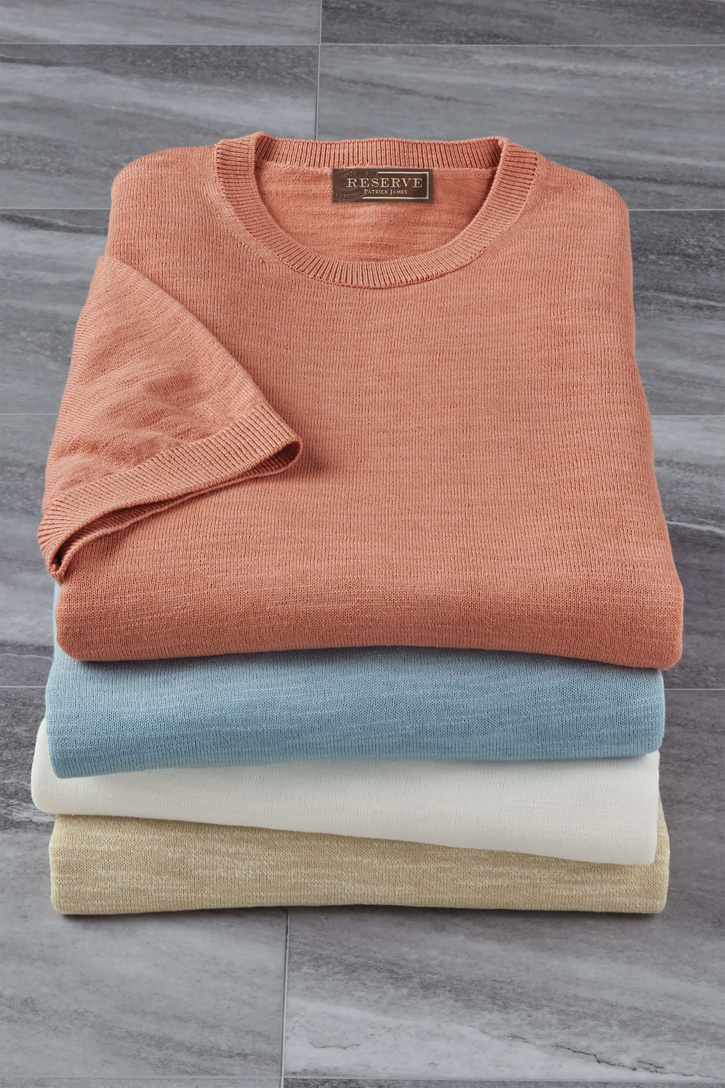 Image of Short Sleeve Solid Slub Knit Crew Tee
