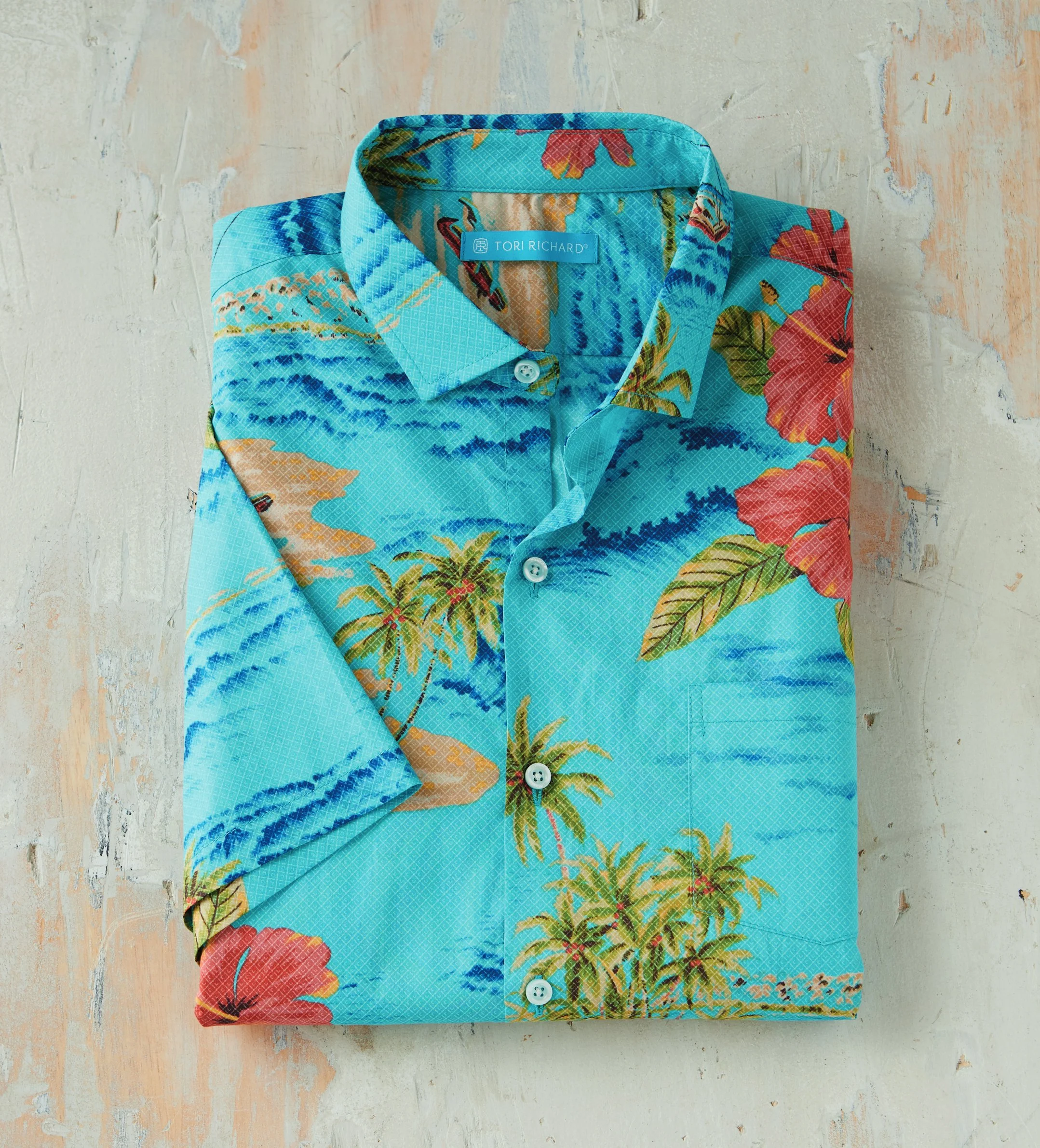 Image of Tori Richard Short Sleeve Sea Crossing Lawn Camp Shirt