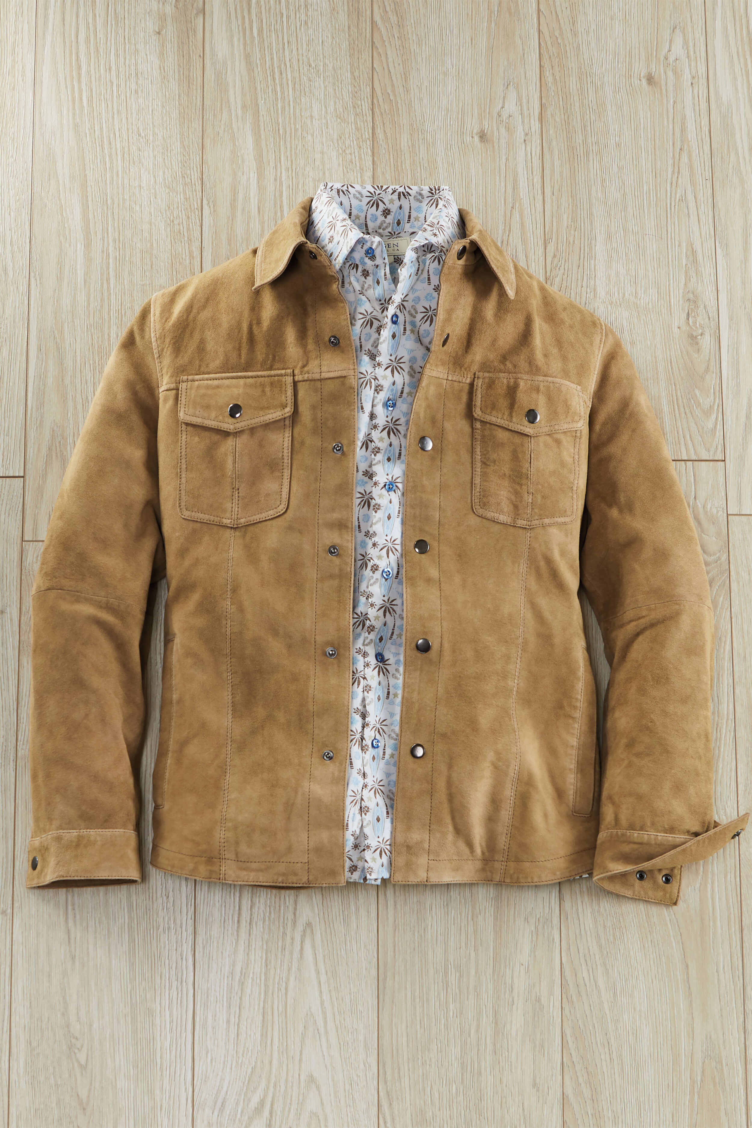 Image of Patrick James Suede 2 Snap Pocket Shirt Jacket