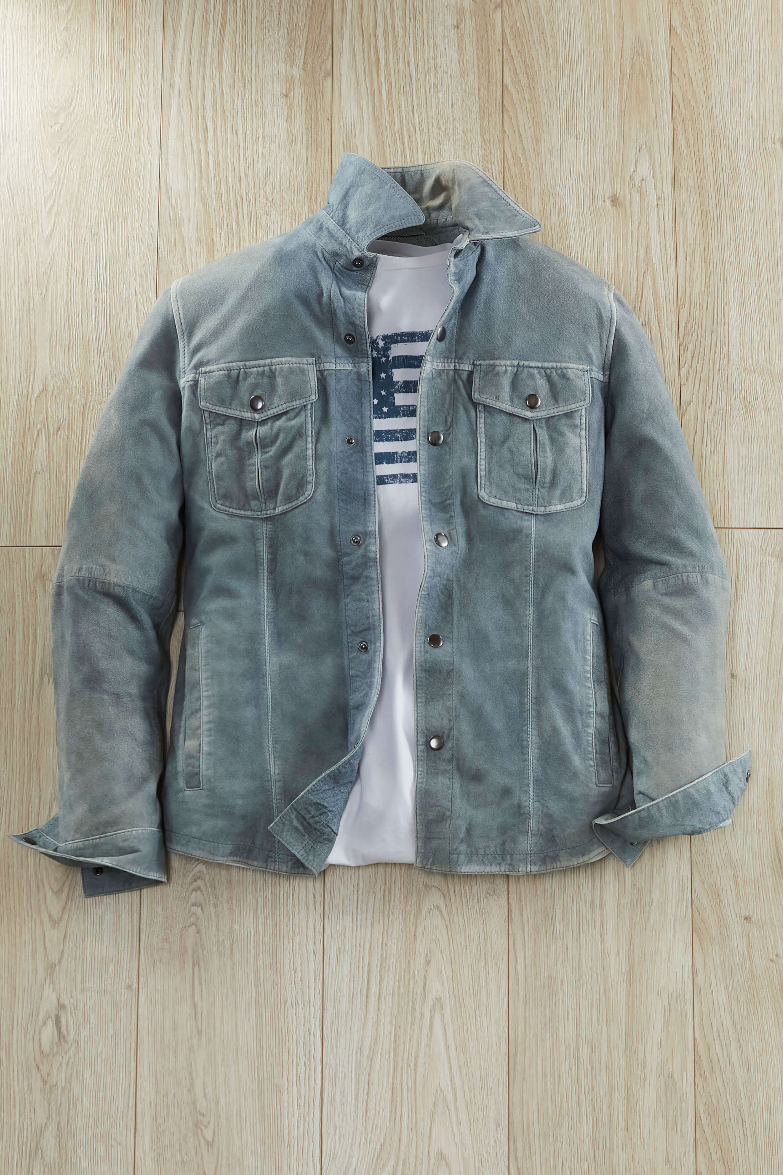 Image of Patrick James Suede 2 Snap Pocket Shirt Jacket