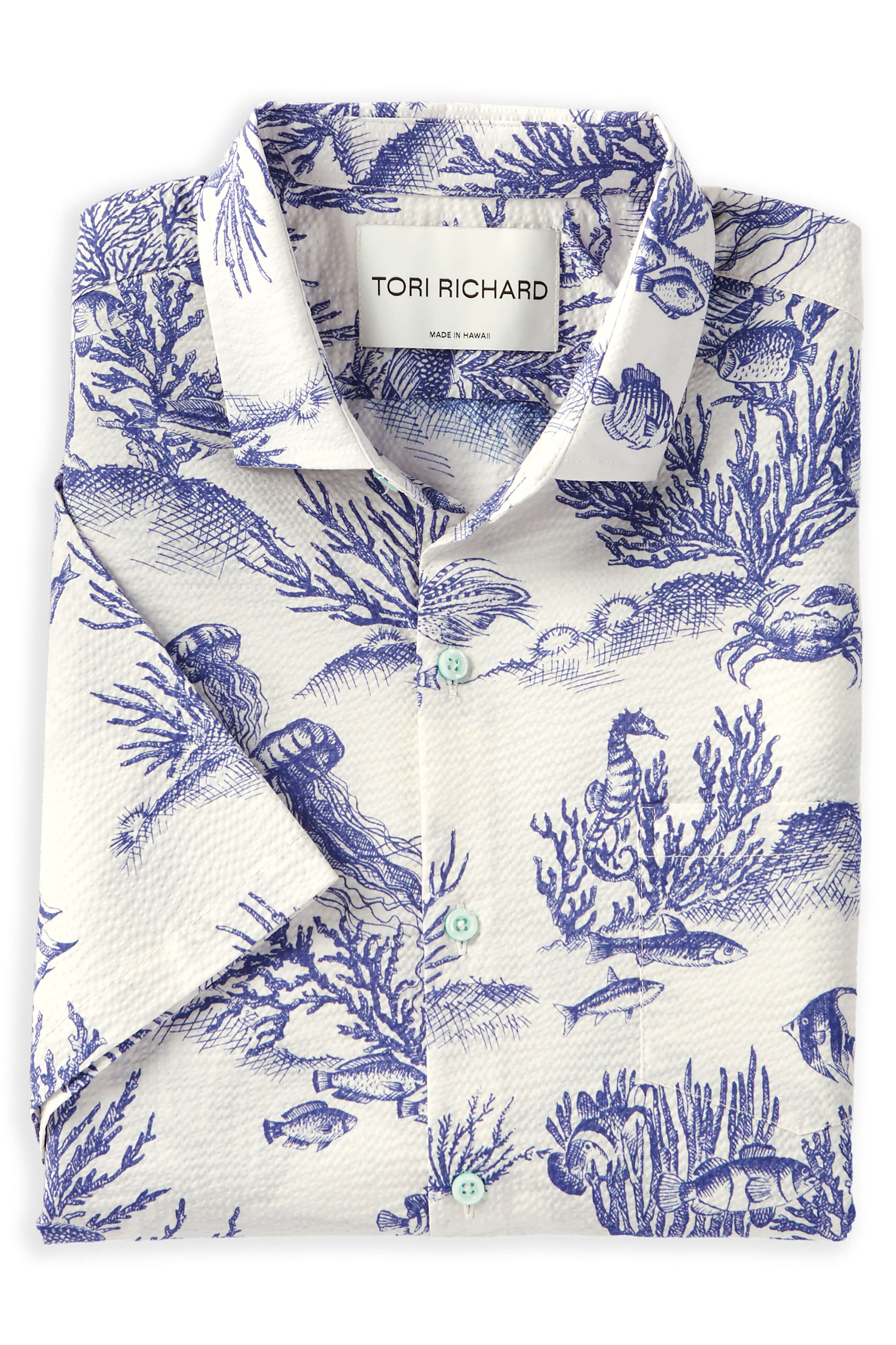 Image of Tori Richard Pacific Reef Seersucker Shirt