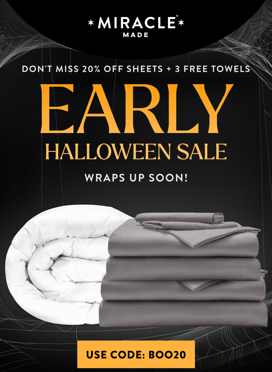 Don't miss 20% off sheets + 3 FREE towels Use code&nbsp;BOO20&nbsp;