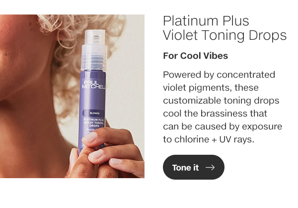 Powered by concentrated violet pigments, these customizable toning drops cool the brassiness that can be caused by exposure to chlorine + UV rays.