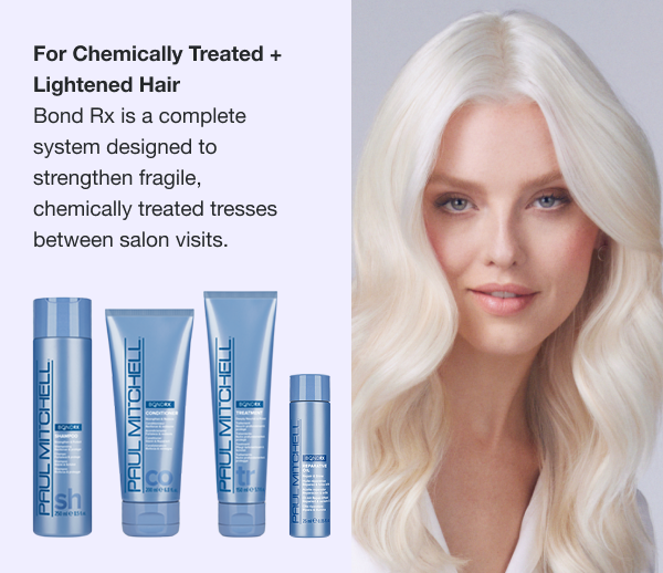 Bond Rx is a complete system designed to strengthen fragile, chemically treated tresses between salon visits.