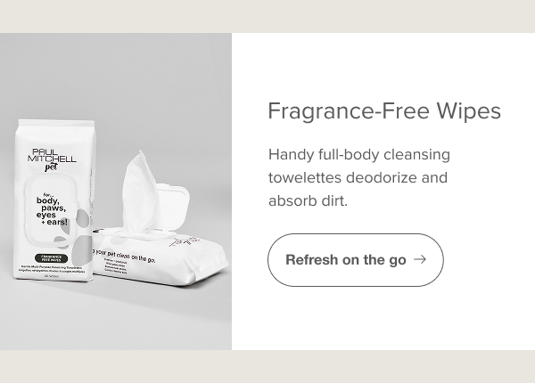 Handy full-body cleansing towelettes deodorize and absorb dirt.