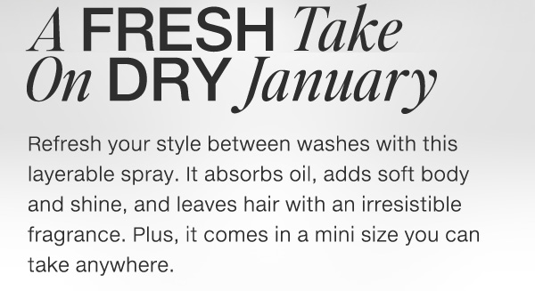 Refresh your style between washes with this layerable spray. It absorbs oil, adds soft body and shine, and leaves hair with an irresistible fragrance. Plus, it comes in a mini size you can take anywhere.