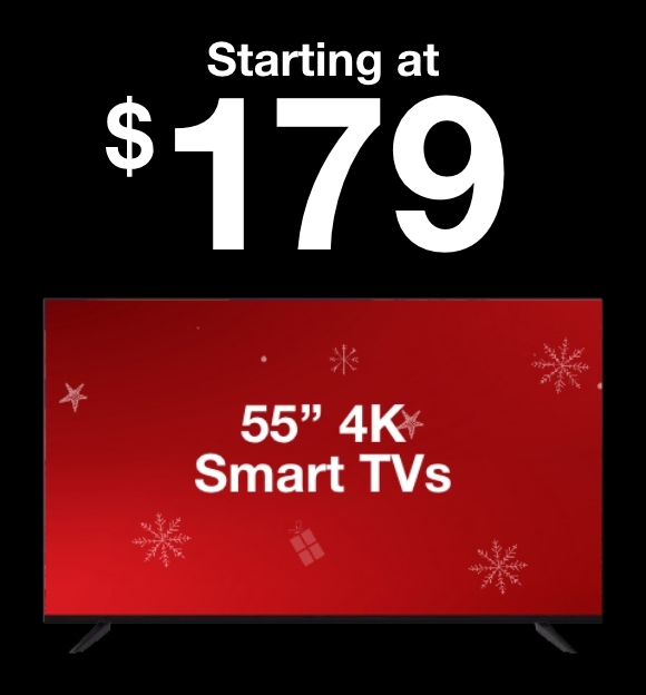 55" 4K TVs starting at $179