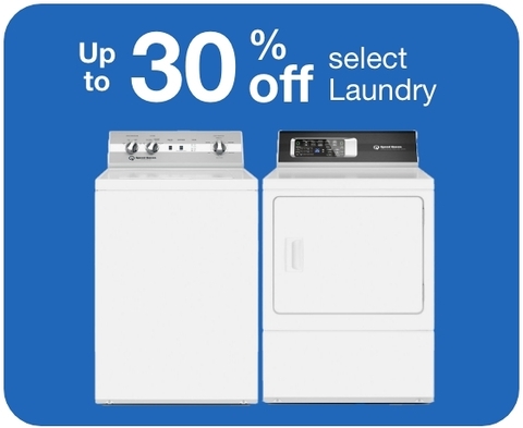 Up to&nbsp;30% Off select Washers and Dryers