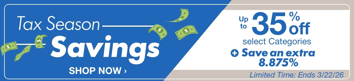 Tax Season Savings Up to 35% Off  select categories