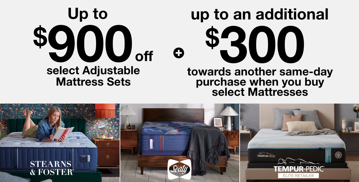 Up to $900 off select Mattress Sets