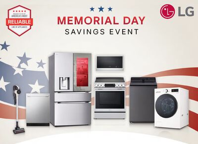 Up to $1200 Back with the purchase of select LG Appliacnes