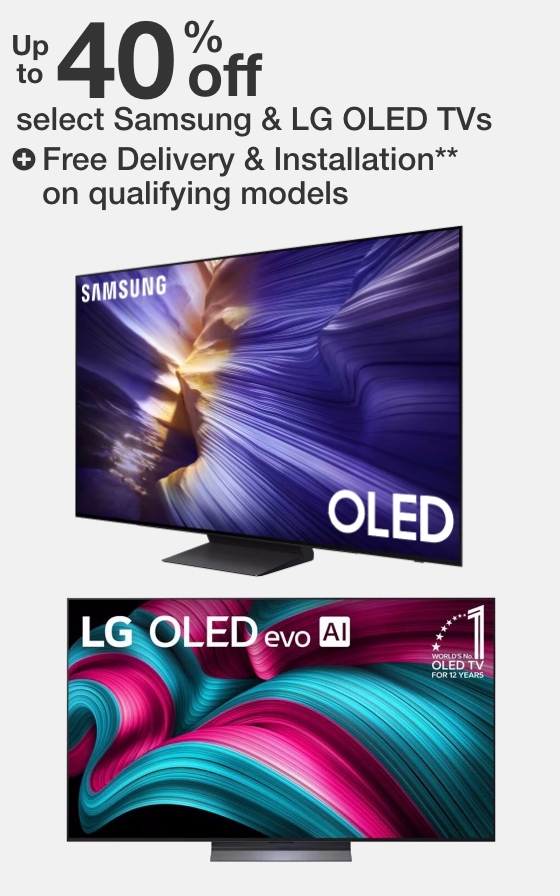 Up to 40% Off select Samsung & LG OLED TVs plus Free Delivery & Installation