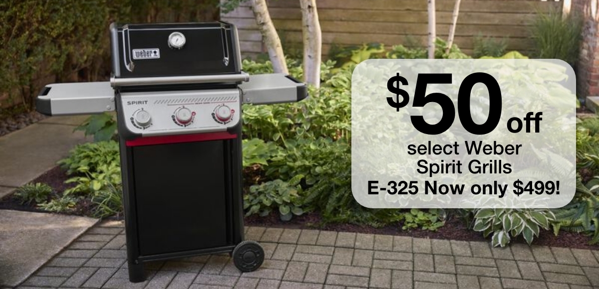 $50 Off select Weber Spirit Grills