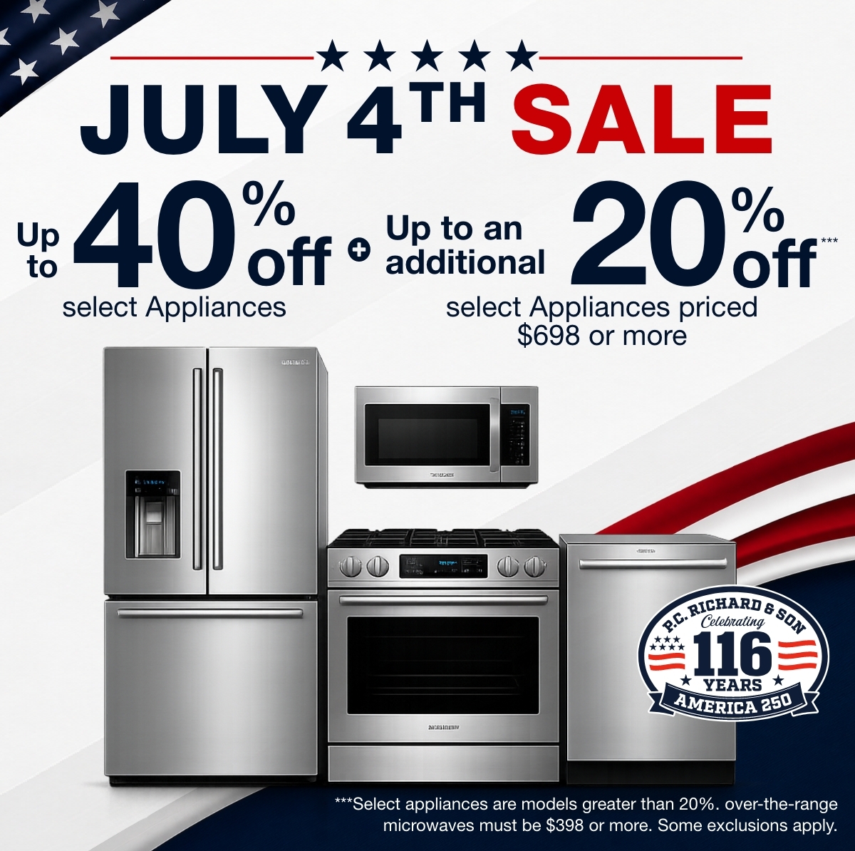 July 4th Sale up to 40% Off select Appliances