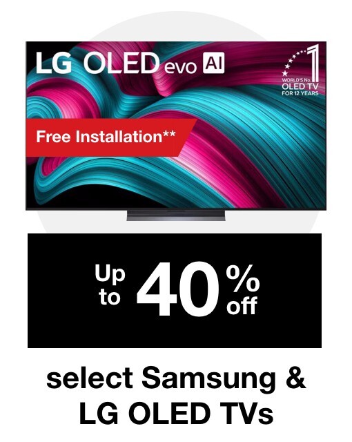 Up to 40% Samsung and LG OLED TVs