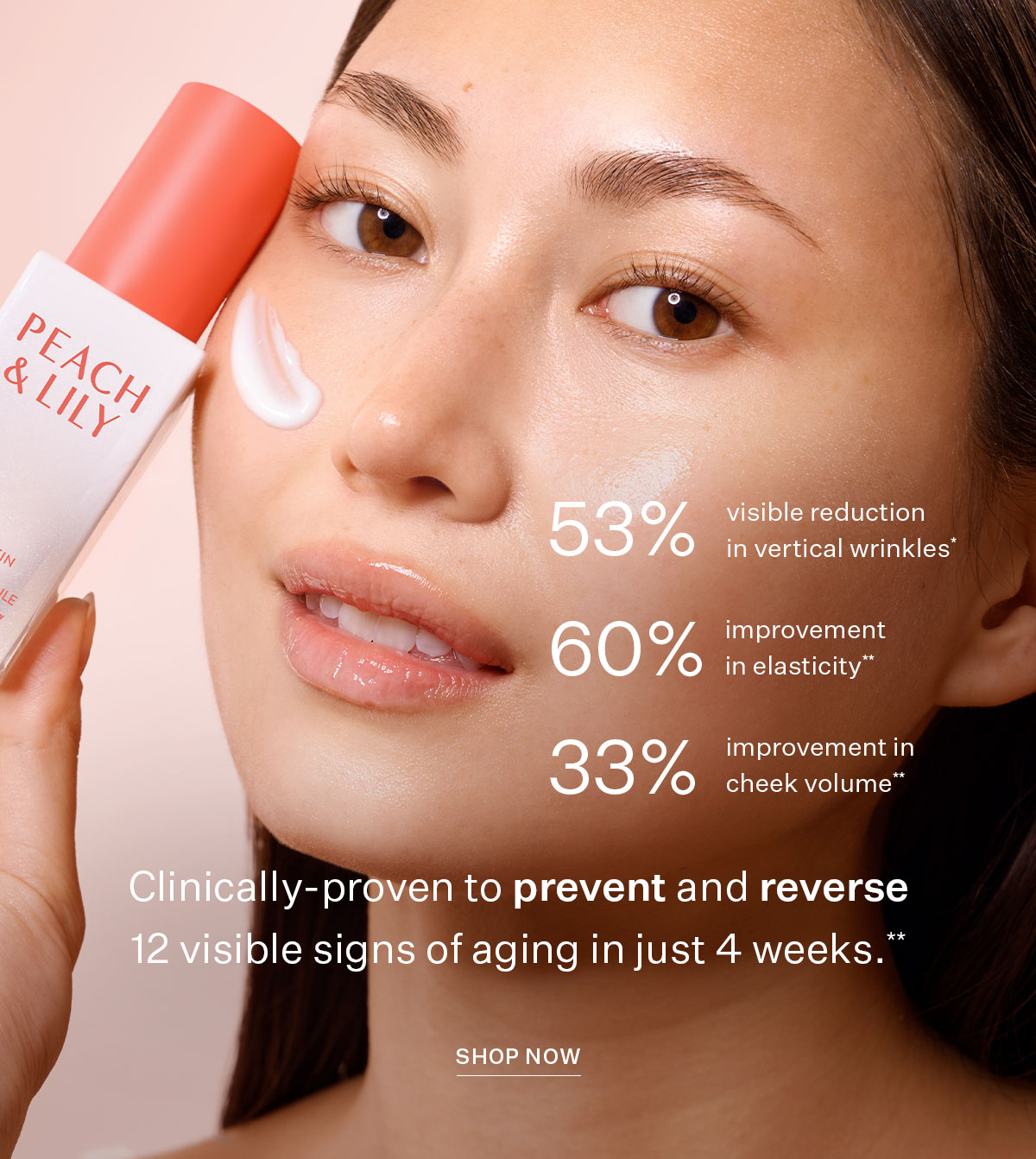 Clinically proven to prevent and reverse 12 visible signs of aging in just 4 weeks.**