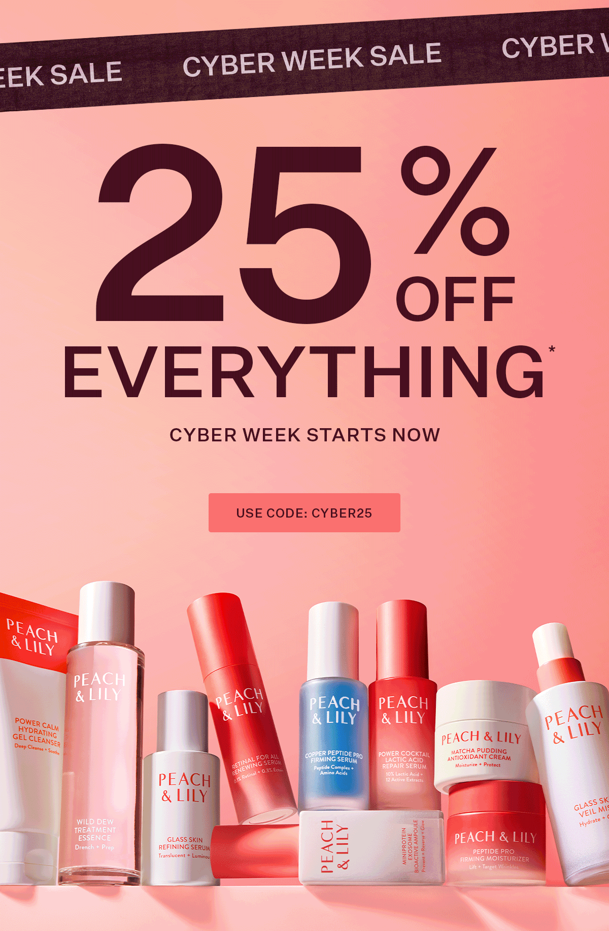 Get 25% off everything* with code CYBER25
