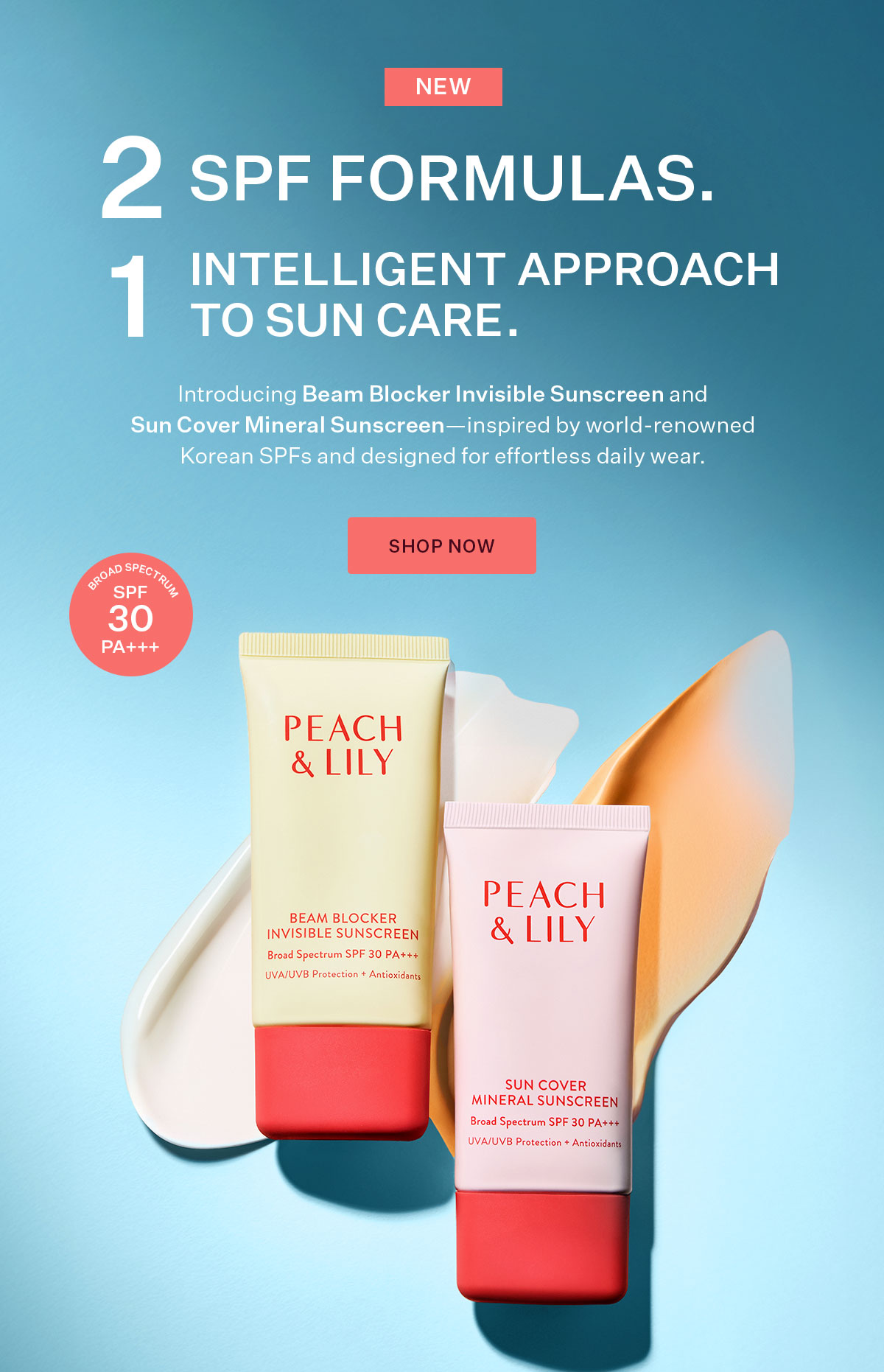 NEW: Introducing Beam Blocker Invisible Sunscreen and Sun Cover Mineral Sunscreen—inspired by world-renowned Korean SPFs and designed for effortless daily wear.