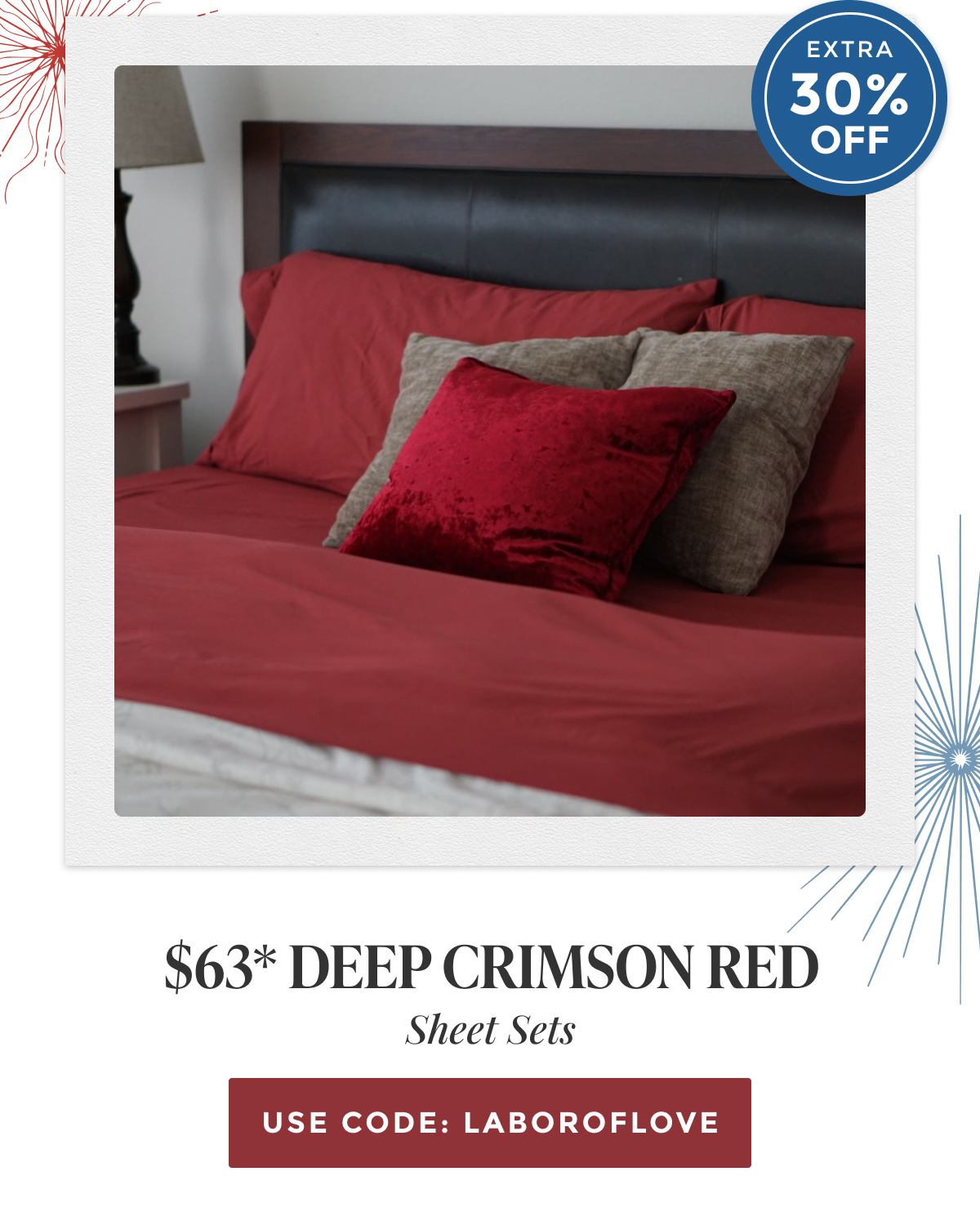 deep-crimson-red-sheet-set