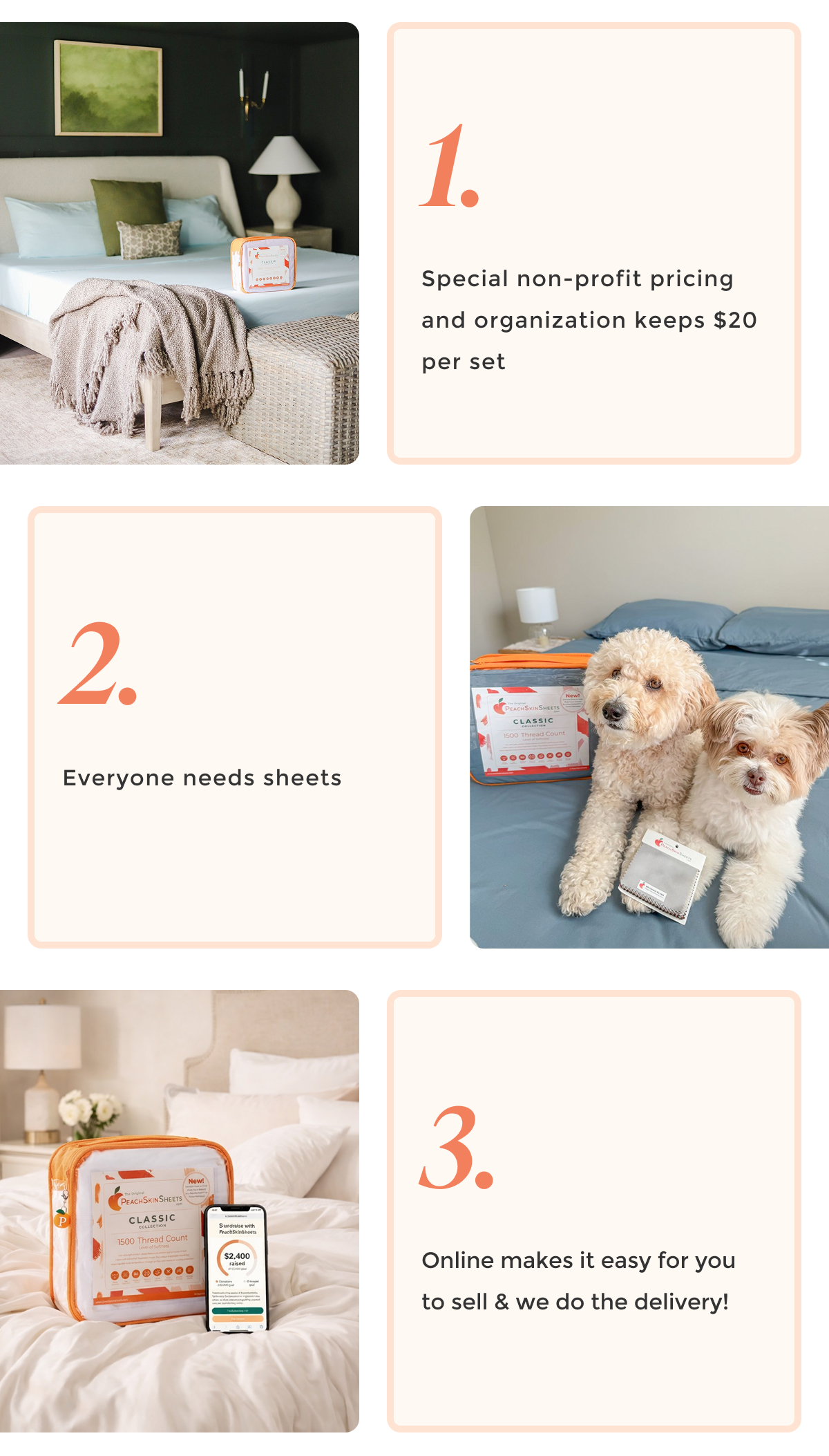 PeachSkinSheets Fundraisers