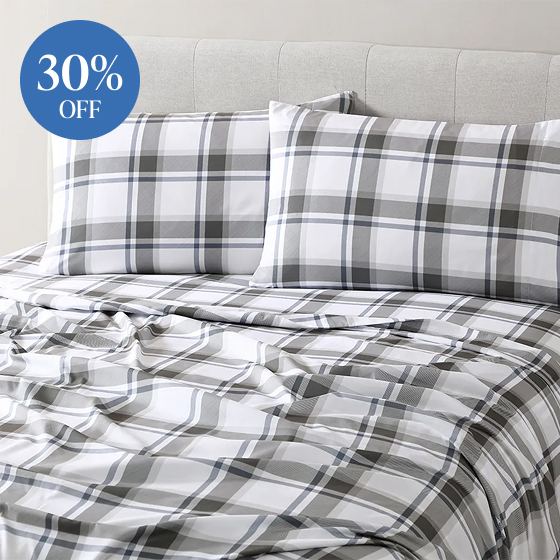 Shop French Blue Plaid Sheet Sets 