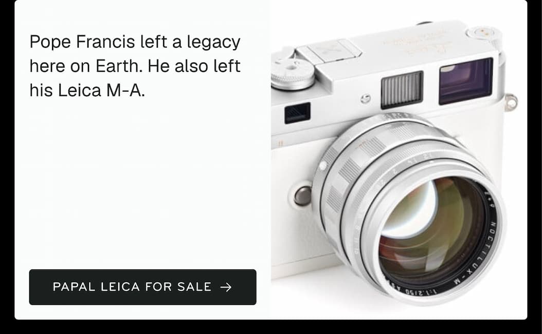 Pope's Leica For Sale