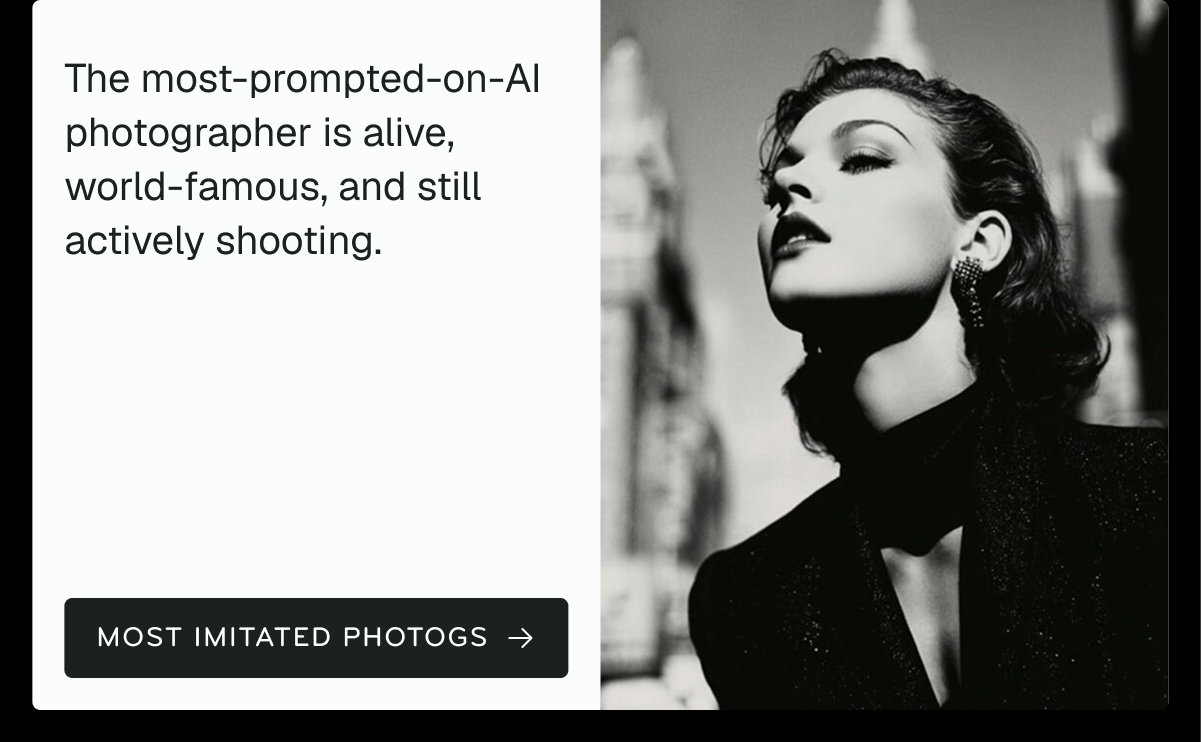 Most Prompted Photographers in AI