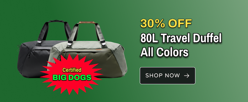30% off 80L Duffels
