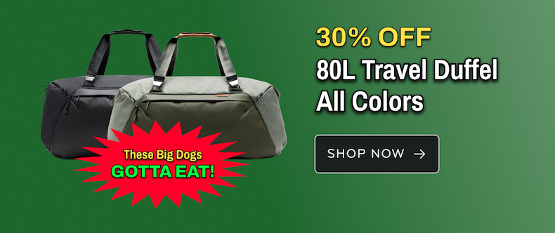 30% off 80L Travel Duffel