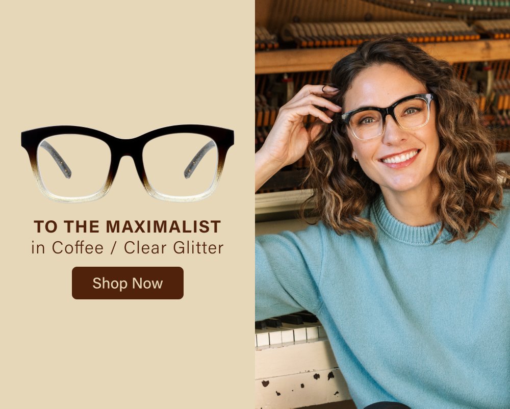 TO THE MAXIMALIST in Coffee / Clear Glitter Shop Now