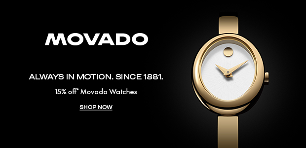 Save 15% off* select Movado watches. Shop now.