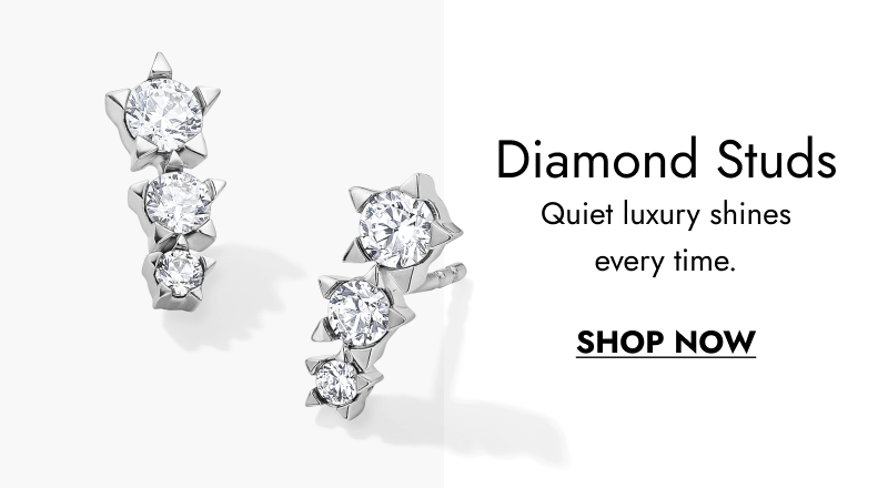 Diamond Studs. Quiet Luxury shines every time. Click here to Shop Now