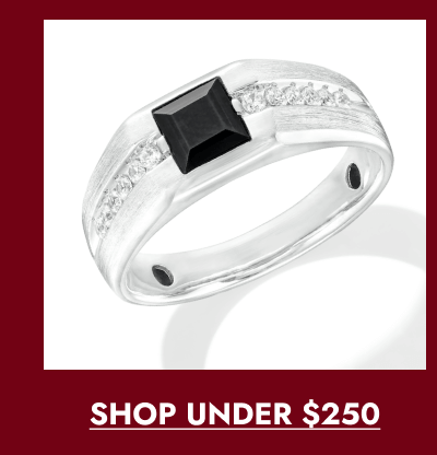 Emerald-Cut Faceted Onyx and Diamond Accent Ring in Sterling Silver. SHOP UNDER $250