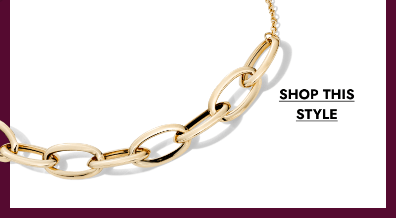 Yellow gold paperclip chain necklace with click to shop this style.