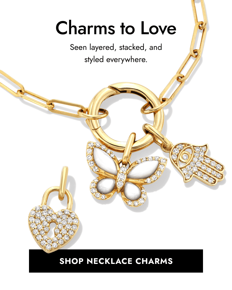 Charms to love. Yellow gold chain necklace with diamond-accent butterfly and heart. charms. Click Shop Necklace Charms.