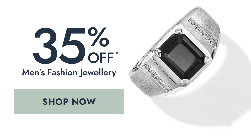 White Gold Black Onyx Signet Ring with Diamond Accents. 35% Off Men’s Fashion Jewellery. Click to Shop Now.