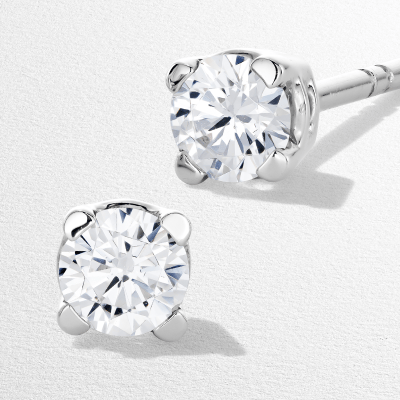Diamond stud earrings. 