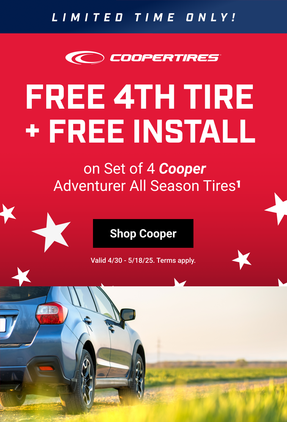 FREE 4TH TIRE + FREE INSTALL(1)