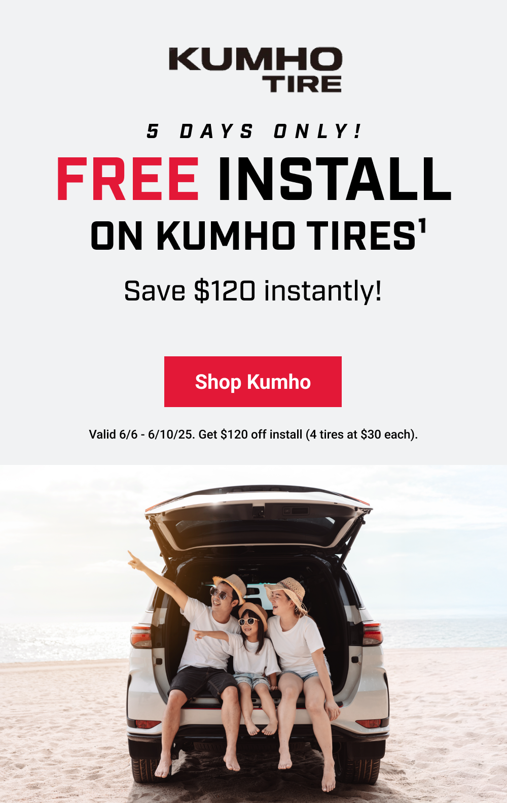 FREE INSTALL ON KUMHO TIRES(1)