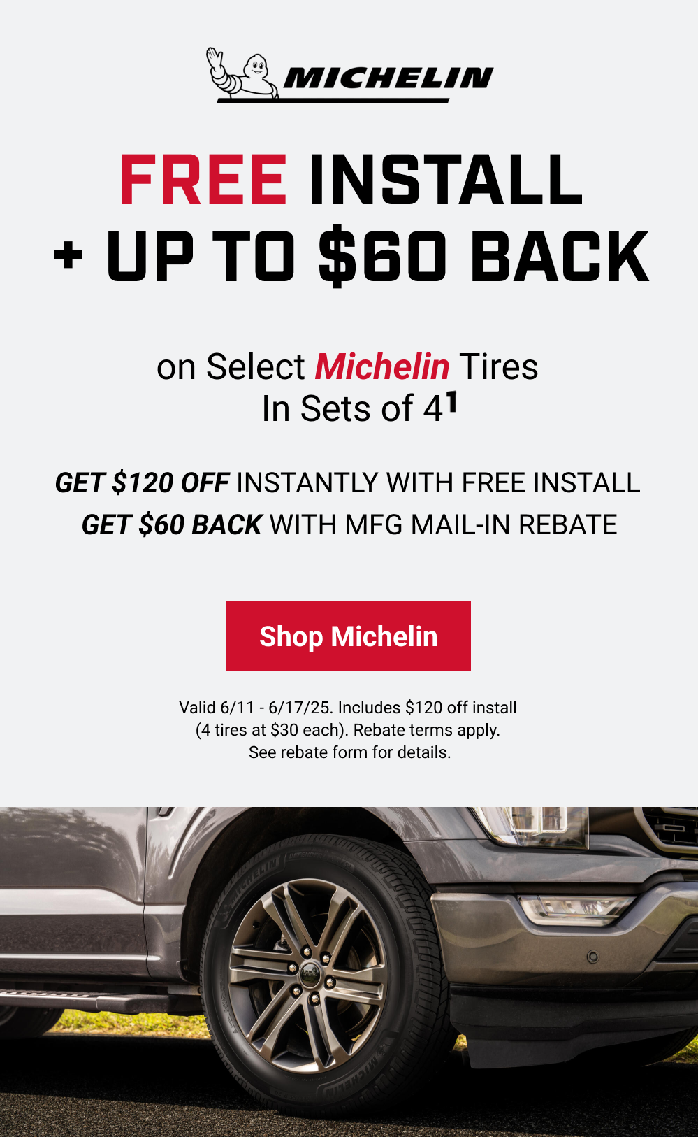 FREE INSTALL + UP TO $60 BACK(1)