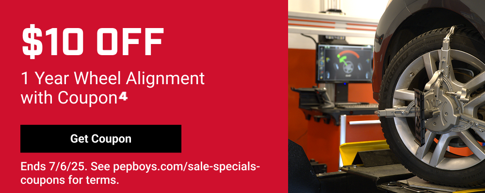 $10 OFF 1 YEAR WHEEL ALIGNMENT(4)