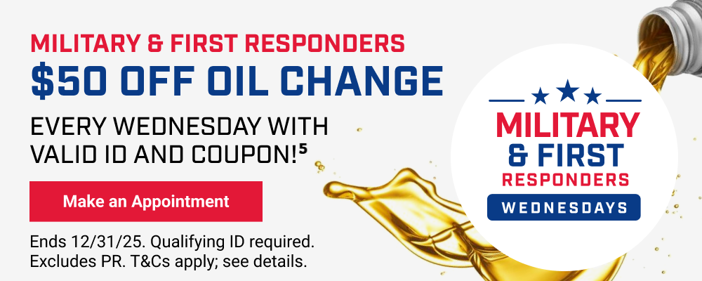 MILITARY & FIRST RESPONDERS $50 OFF OIL CHANGE(5)