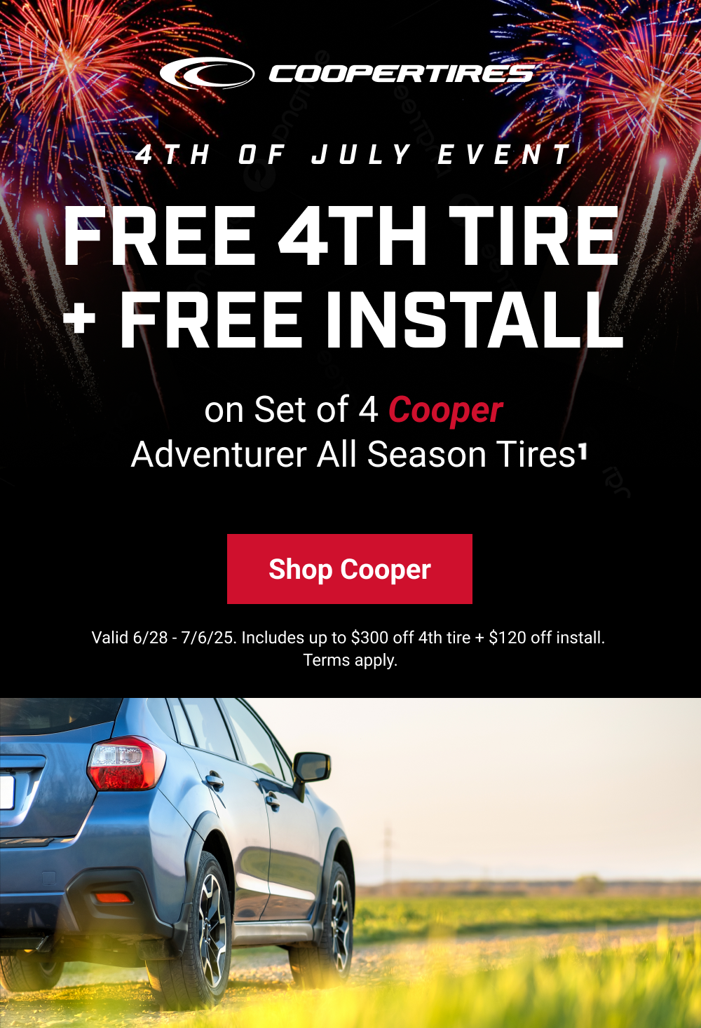 FREE 4TH TIRE + FREE INSTALL(1)